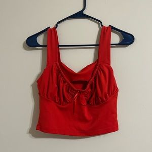 RED CROPPED TANK TOP